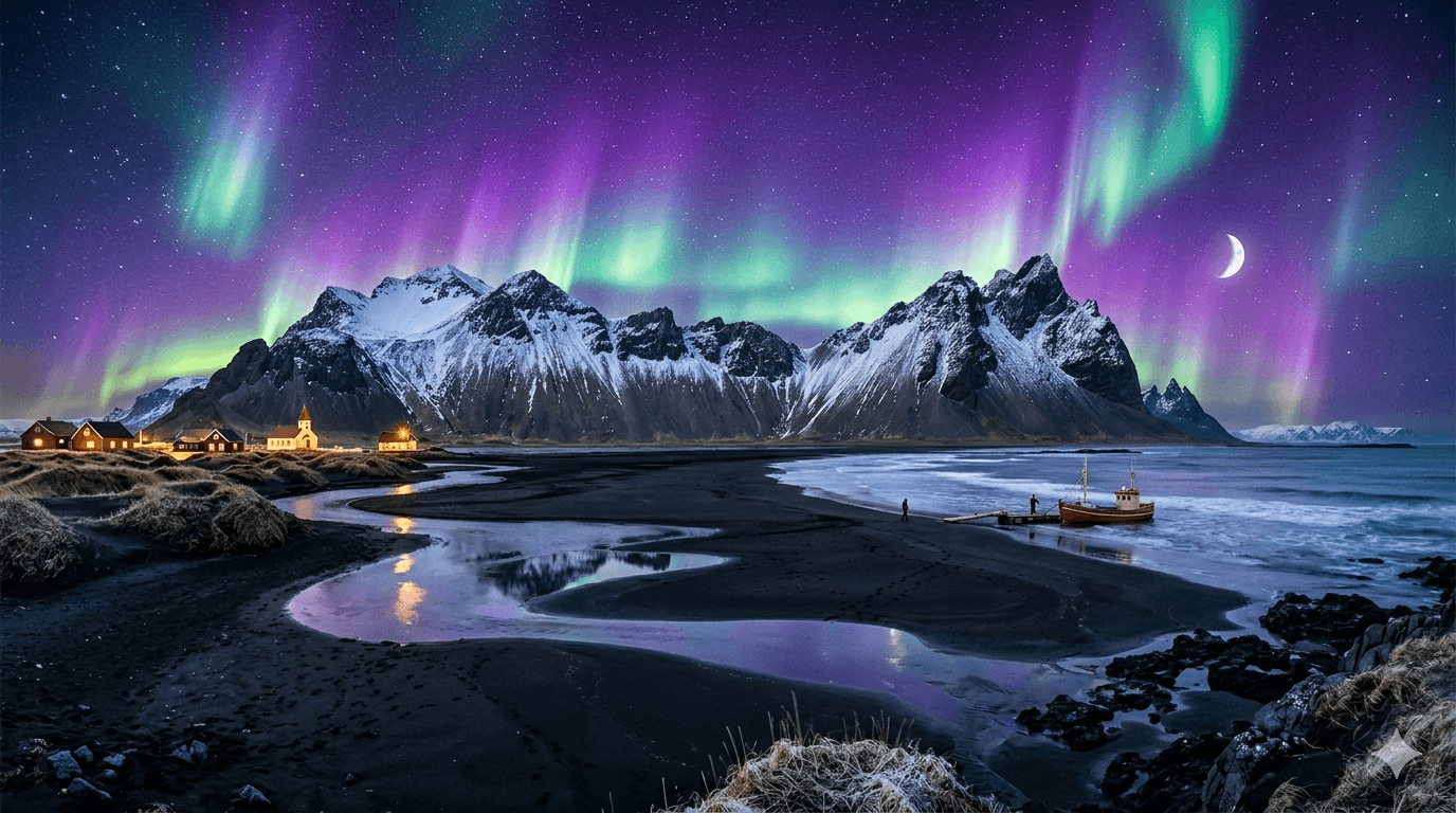 Northern lights over Iceland